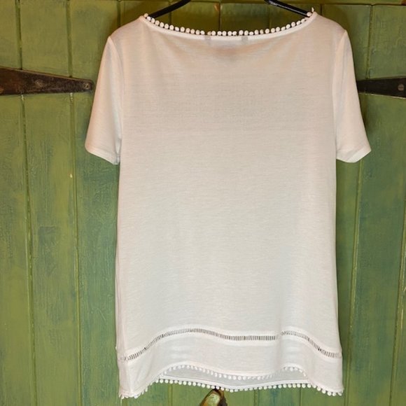 A/X Armani Exchange White Short Sleeve Top with Dot Details - Picture 4 of 9